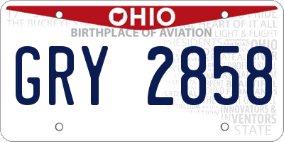 OH license plate GRY2858