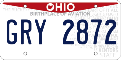 OH license plate GRY2872