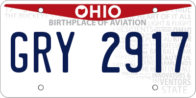 OH license plate GRY2917