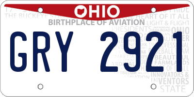 OH license plate GRY2921