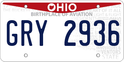 OH license plate GRY2936