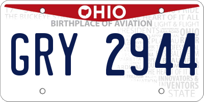 OH license plate GRY2944