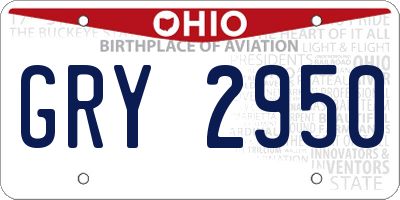 OH license plate GRY2950