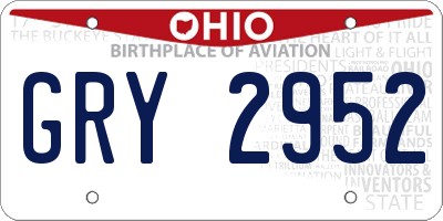 OH license plate GRY2952
