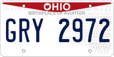 OH license plate GRY2972
