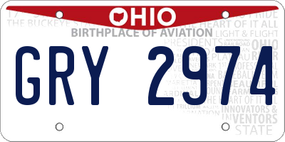 OH license plate GRY2974