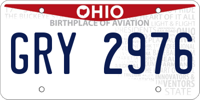 OH license plate GRY2976