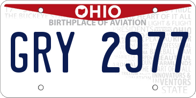 OH license plate GRY2977