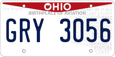 OH license plate GRY3056