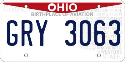 OH license plate GRY3063