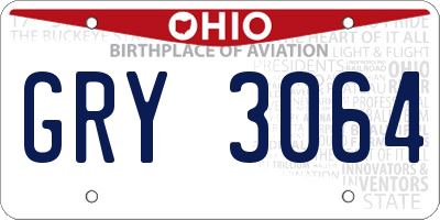 OH license plate GRY3064
