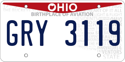 OH license plate GRY3119
