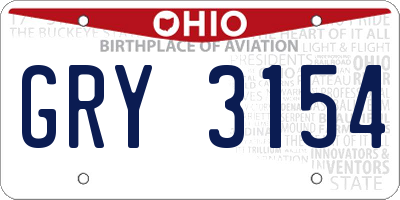 OH license plate GRY3154