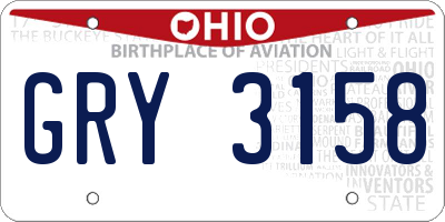 OH license plate GRY3158