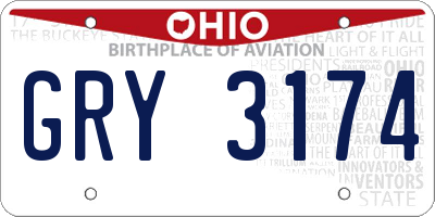 OH license plate GRY3174