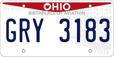 OH license plate GRY3183