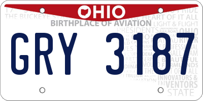 OH license plate GRY3187
