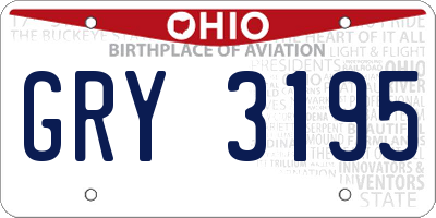 OH license plate GRY3195