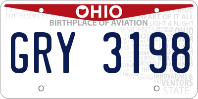 OH license plate GRY3198