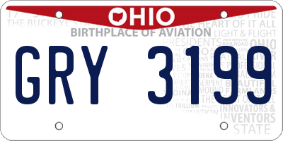 OH license plate GRY3199