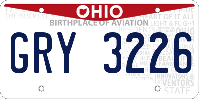 OH license plate GRY3226