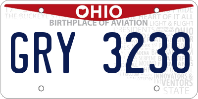 OH license plate GRY3238