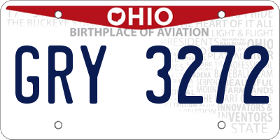 OH license plate GRY3272