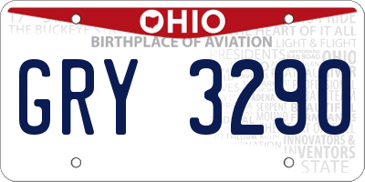 OH license plate GRY3290