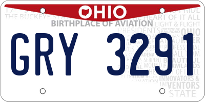 OH license plate GRY3291