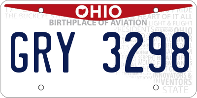 OH license plate GRY3298