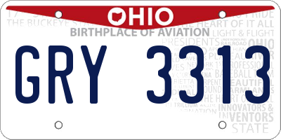 OH license plate GRY3313