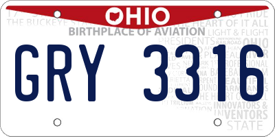 OH license plate GRY3316