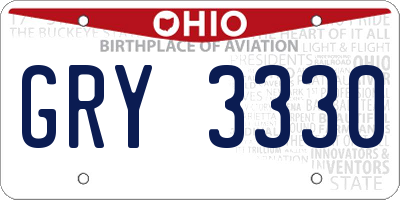 OH license plate GRY3330