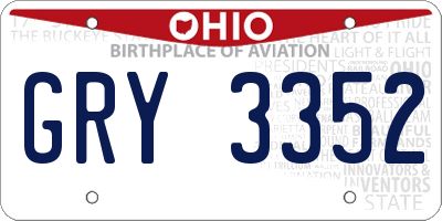 OH license plate GRY3352