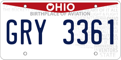 OH license plate GRY3361