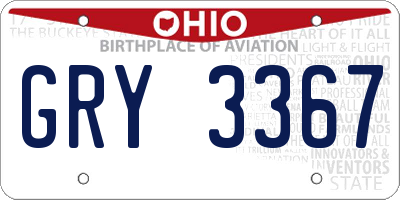 OH license plate GRY3367