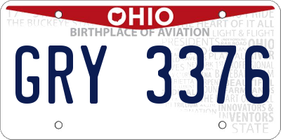 OH license plate GRY3376