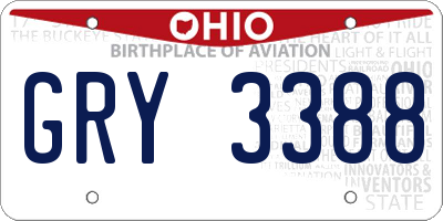 OH license plate GRY3388