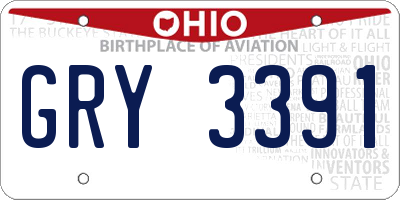 OH license plate GRY3391