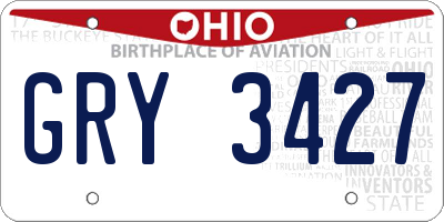 OH license plate GRY3427