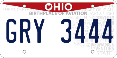 OH license plate GRY3444
