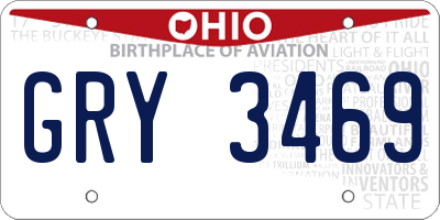 OH license plate GRY3469