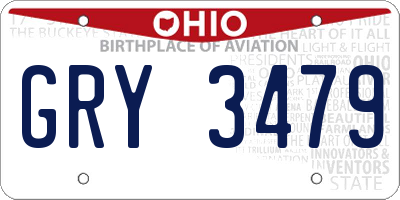 OH license plate GRY3479
