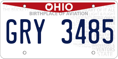 OH license plate GRY3485