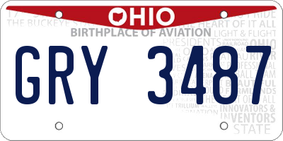 OH license plate GRY3487