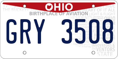 OH license plate GRY3508