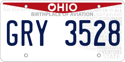 OH license plate GRY3528