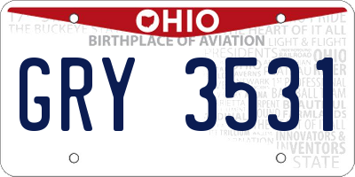 OH license plate GRY3531