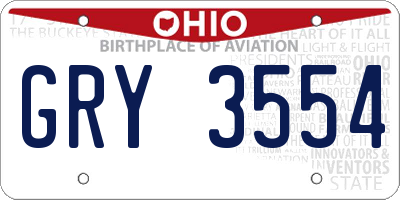 OH license plate GRY3554