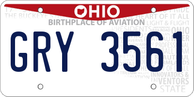 OH license plate GRY3561
